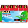 3M Scotch® Transparent Greener Tape, 3/4" x 900", 1" Core, 6/Pack 6126P